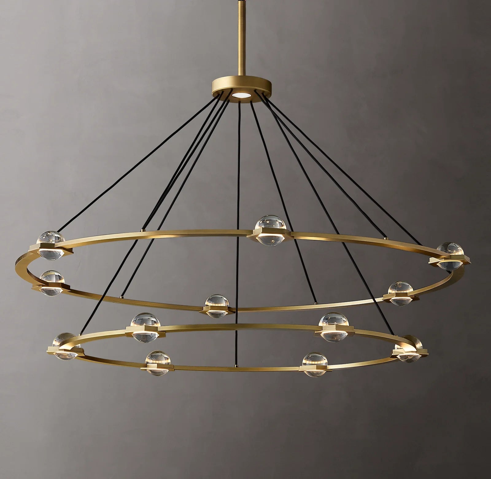 60 Inch Globe Crystal Tiered Ring Chandelier - Eclatant