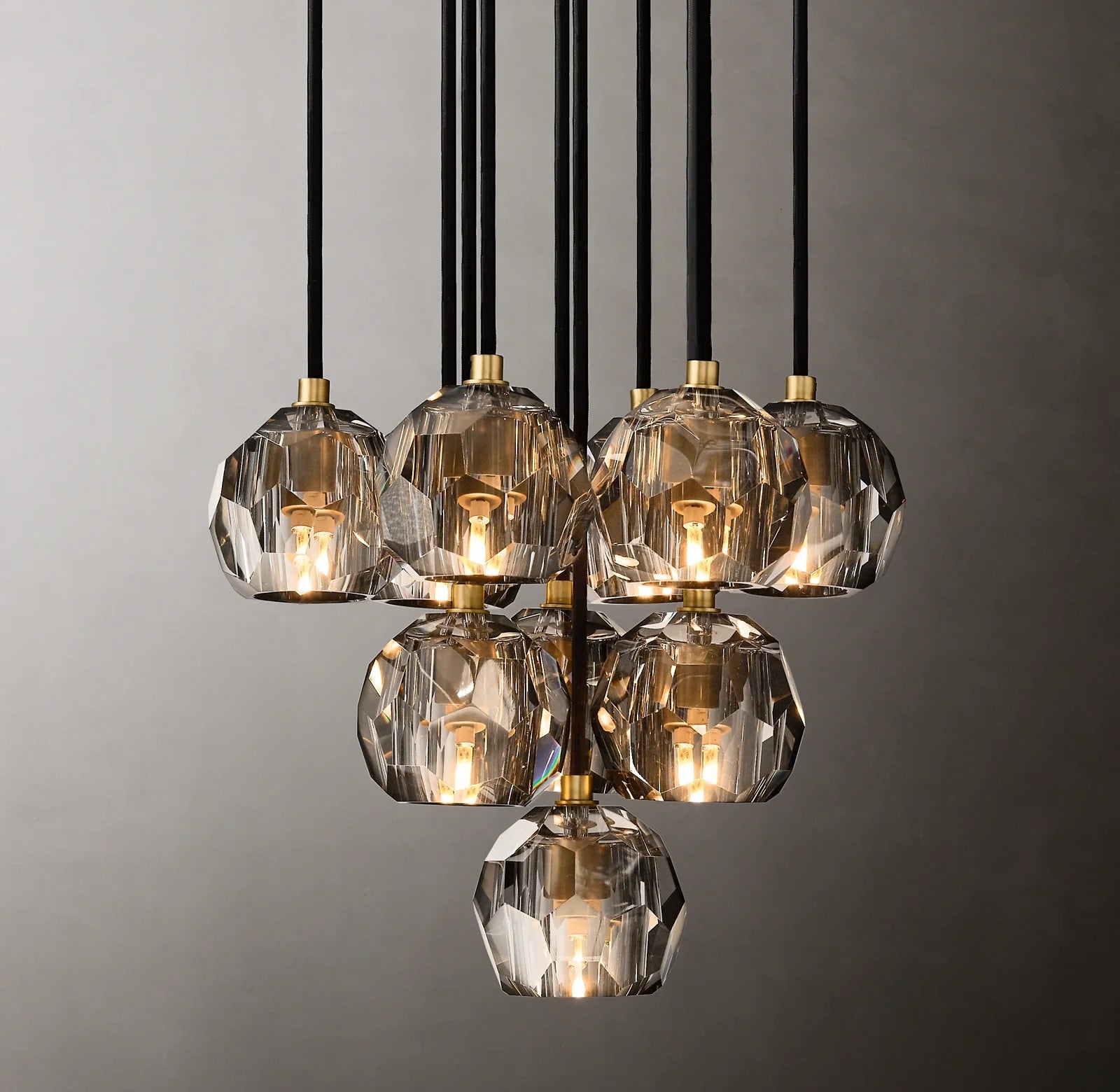 14 Inch Smoked Crystal Cluster Chandelier – Boule