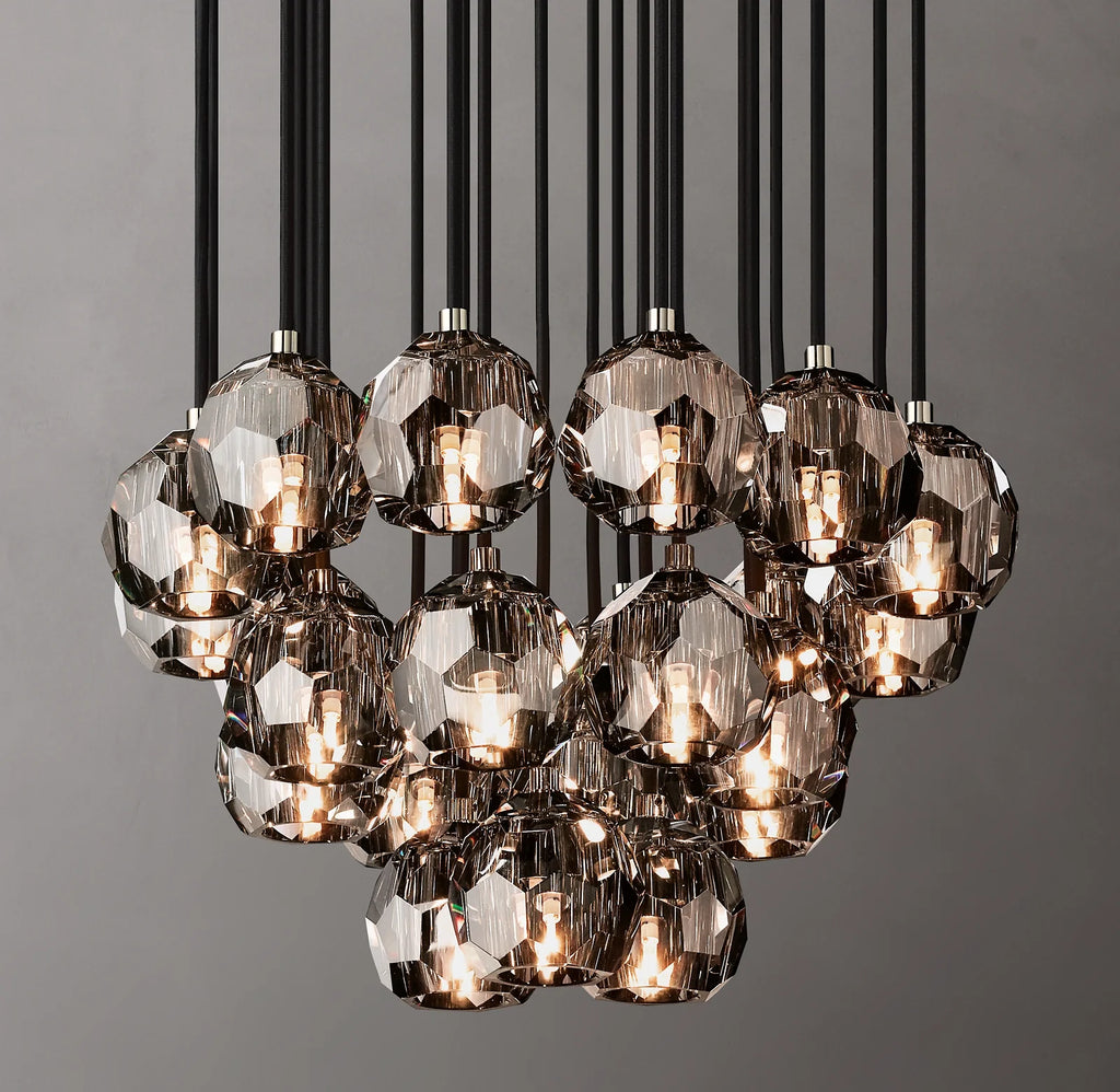 24 Inch Smoked Crystal Cluster Chandelier – Boule