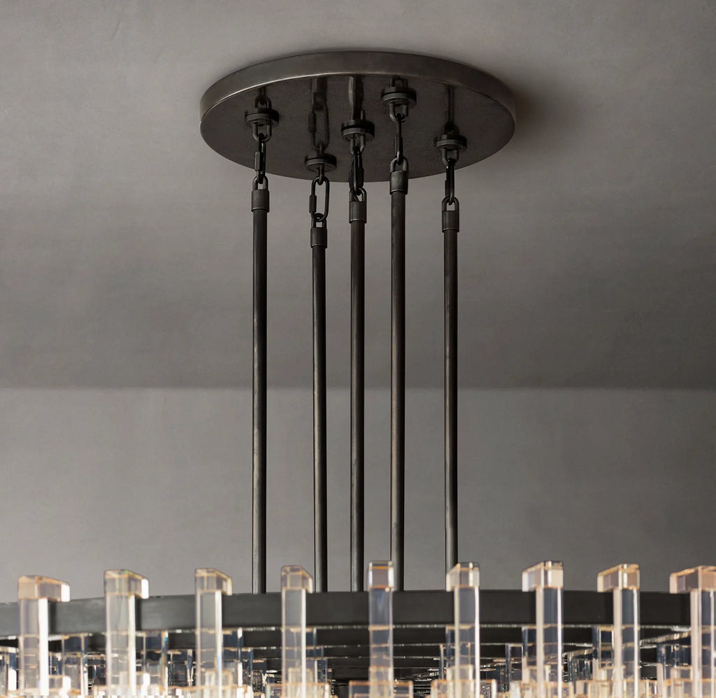 60 Inch Cascading Chain Crystal Round Chandelier - Marignan