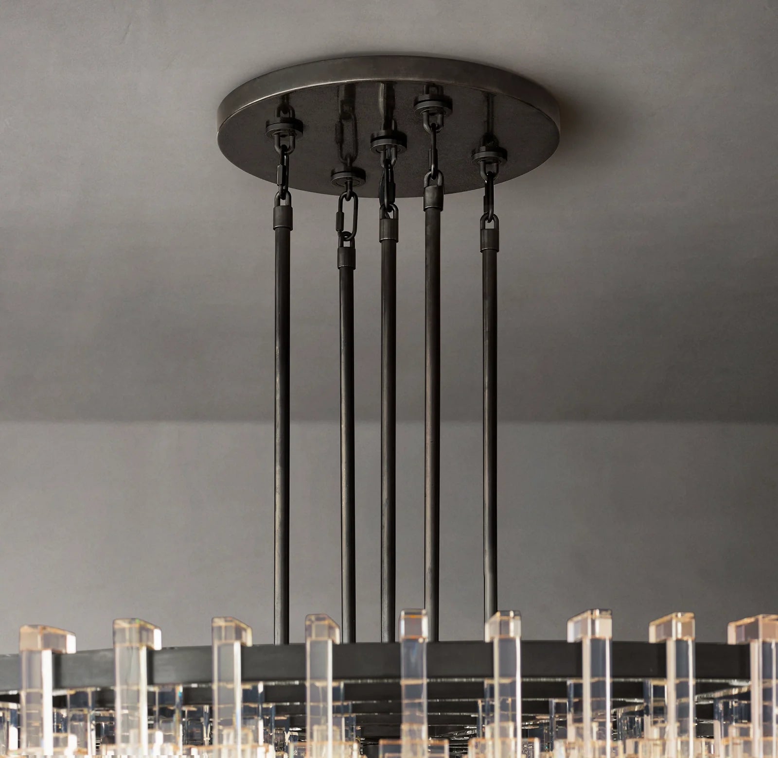 60 Inch Cascading Chain Crystal Round Chandelier - Marignan
