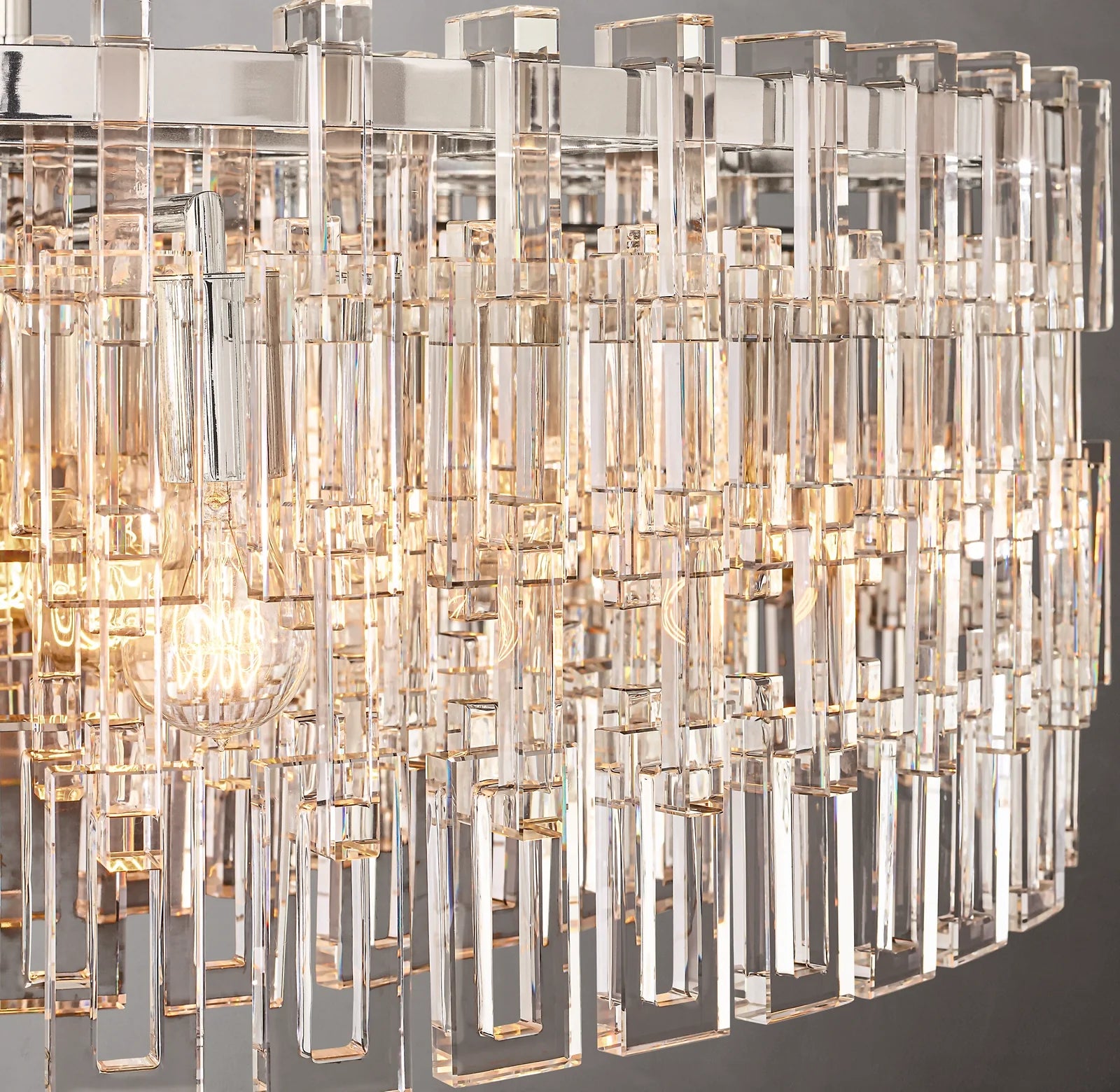 36 Inch Cascading Chain Crystal Chandelier - Marignan