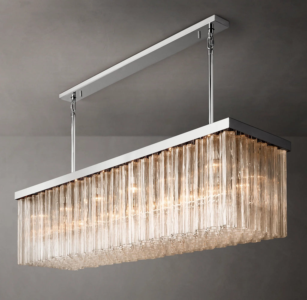 72 Inch Tronchi Glass Rectangular Chandelier - Cielo