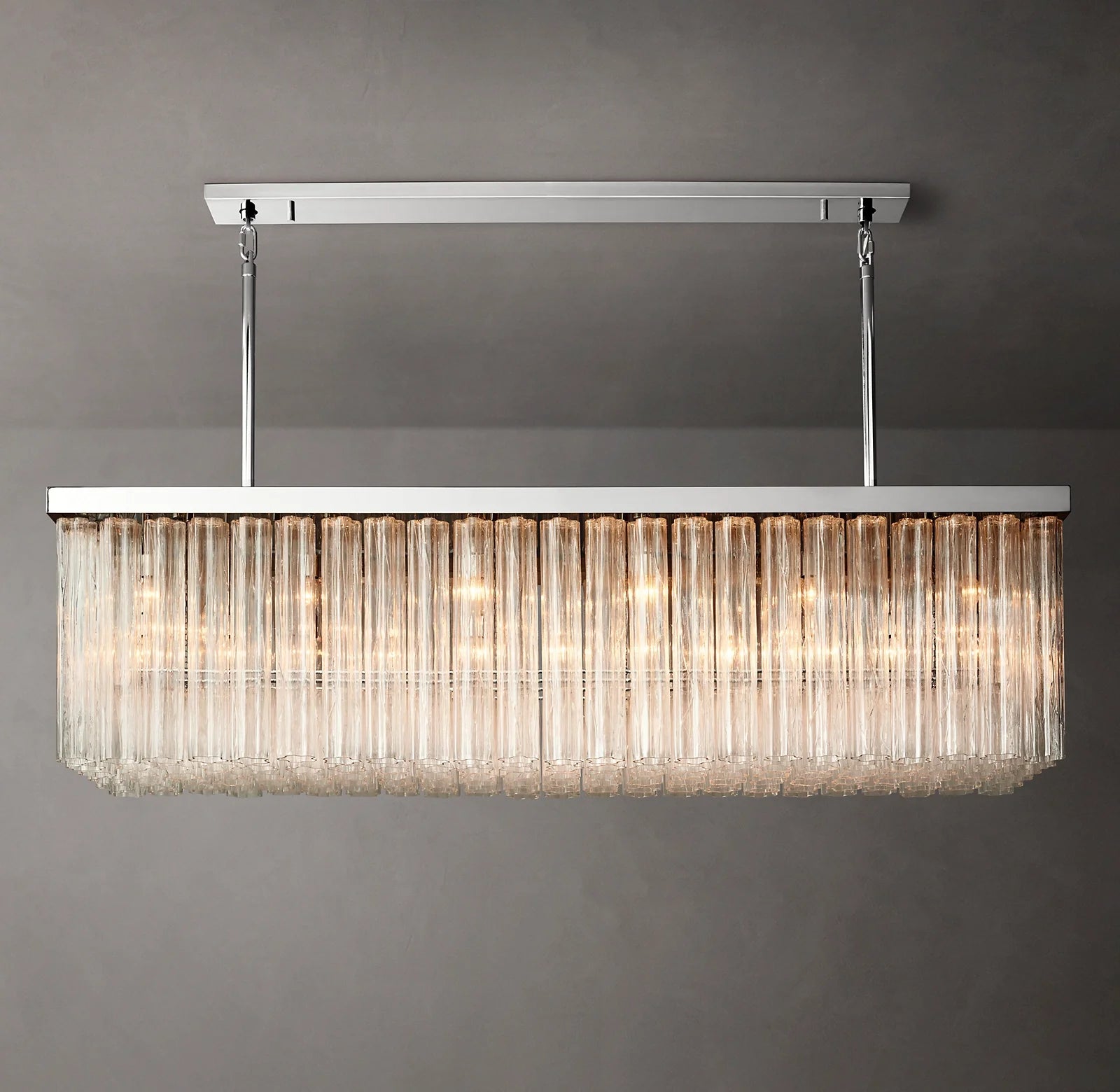 72 Inch Tronchi Glass Rectangular Chandelier - Cielo