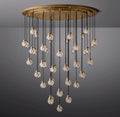60 Inch Ribbed Glass Globe Round Pendant Chandelier - Pearl