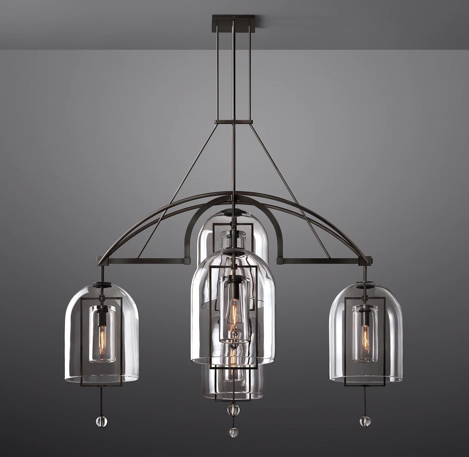 48 Inch Bell Glass Chandelier - Fulcrum