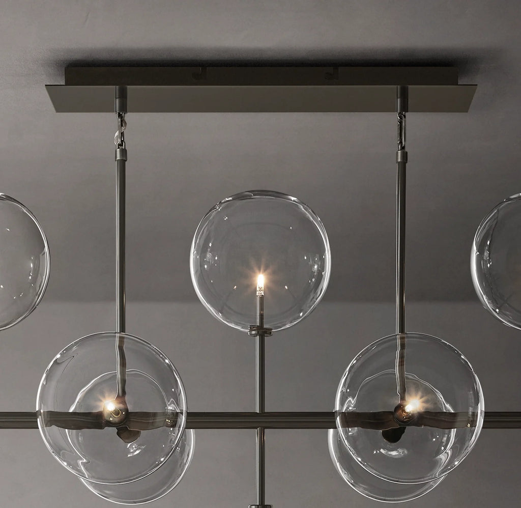 58 Inch Linear Sputnik Globe Glass Chandelier - Mobile