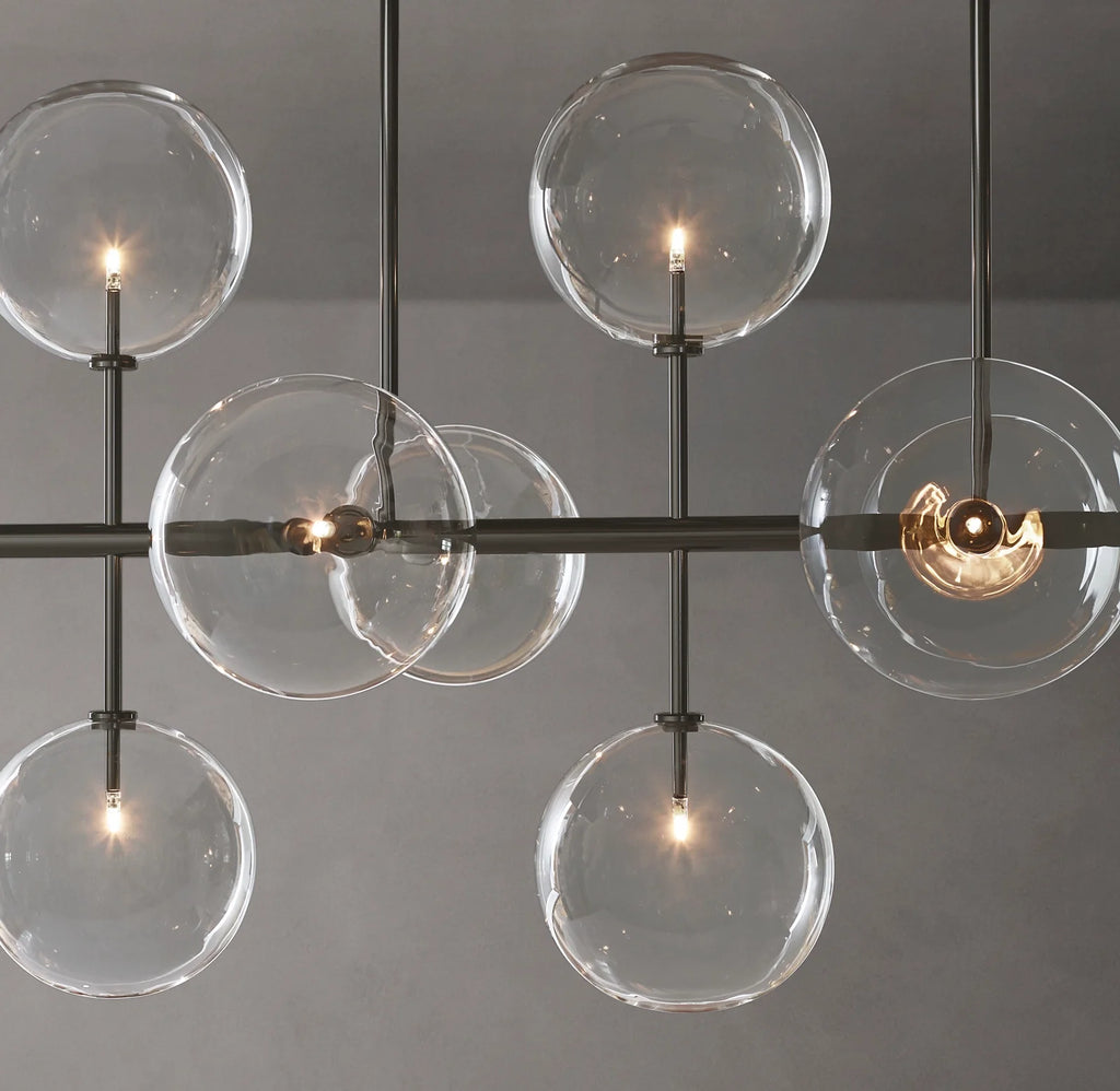58 Inch Linear Sputnik Globe Glass Chandelier - Mobile