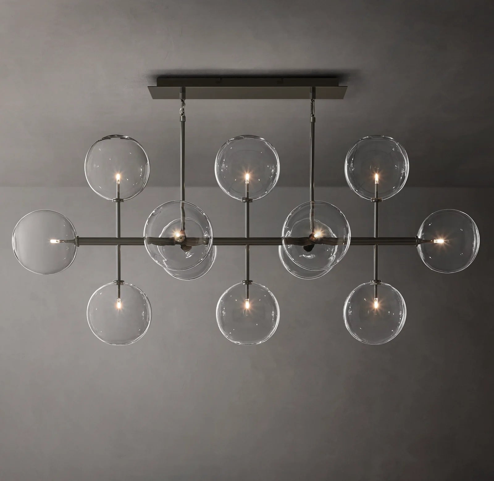 58 Inch Linear Sputnik Globe Glass Chandelier - Mobile