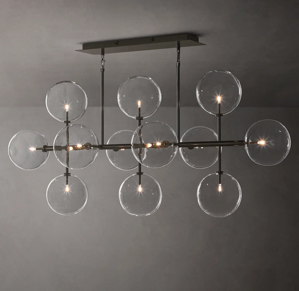58 Inch Linear Sputnik Globe Glass Chandelier - Mobile