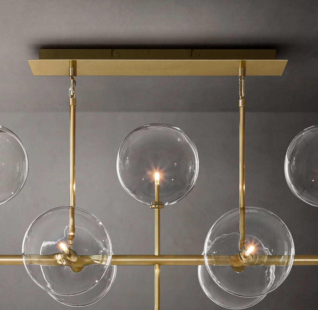 58 Inch Linear Sputnik Globe Glass Chandelier - Mobile