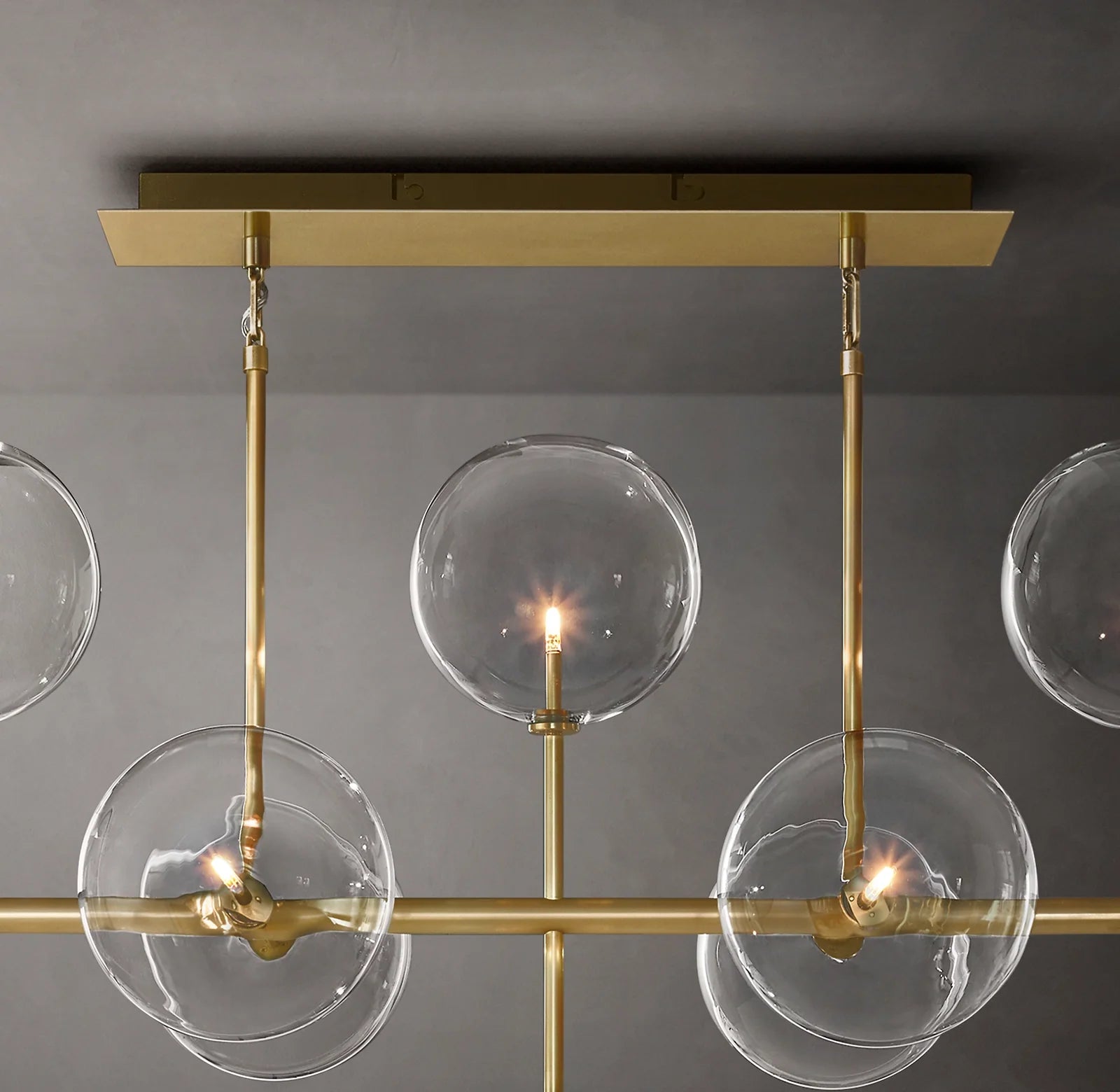 58 Inch Linear Sputnik Globe Glass Chandelier - Mobile