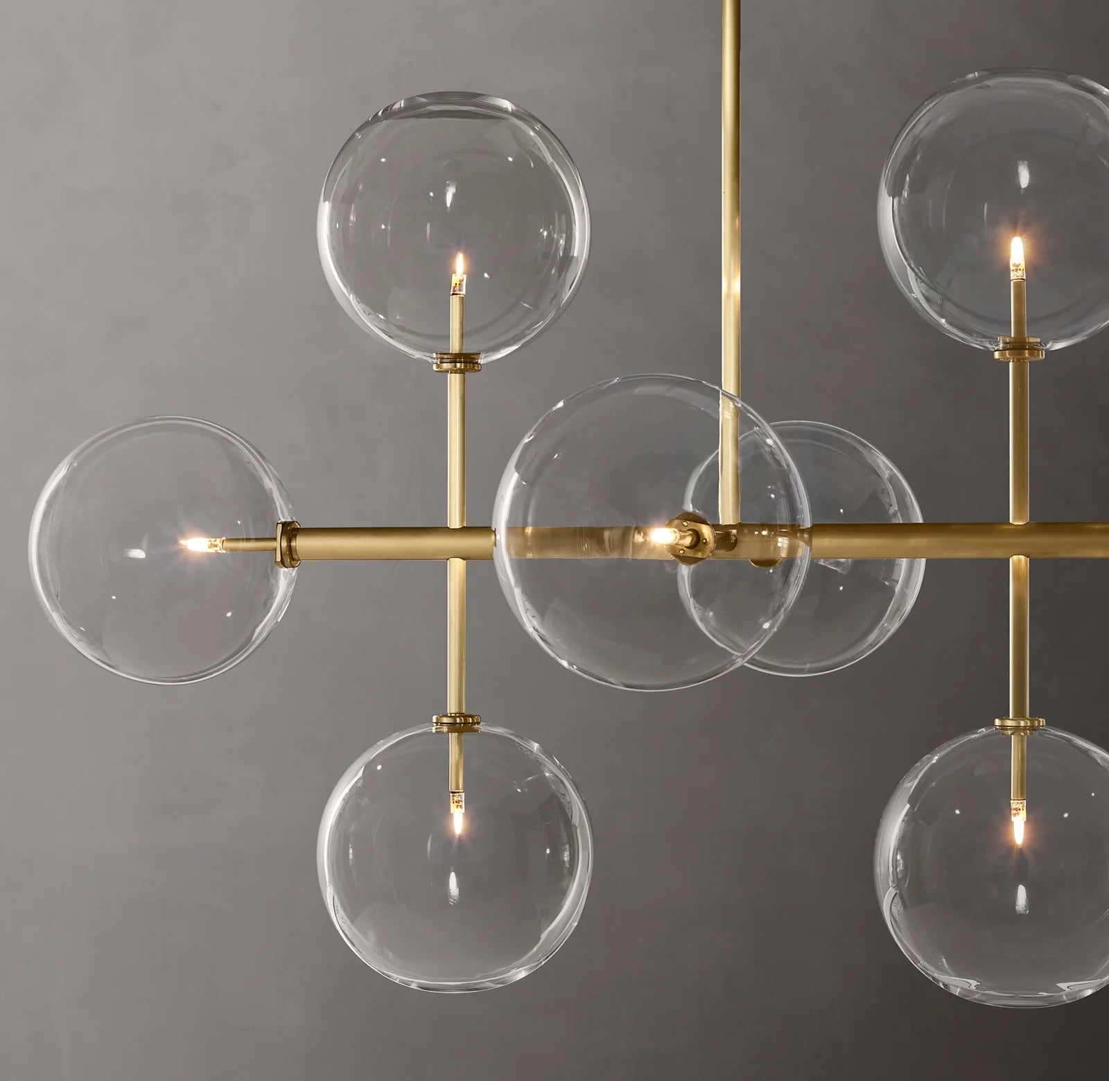 58 Inch Linear Sputnik Globe Glass Chandelier - Mobile