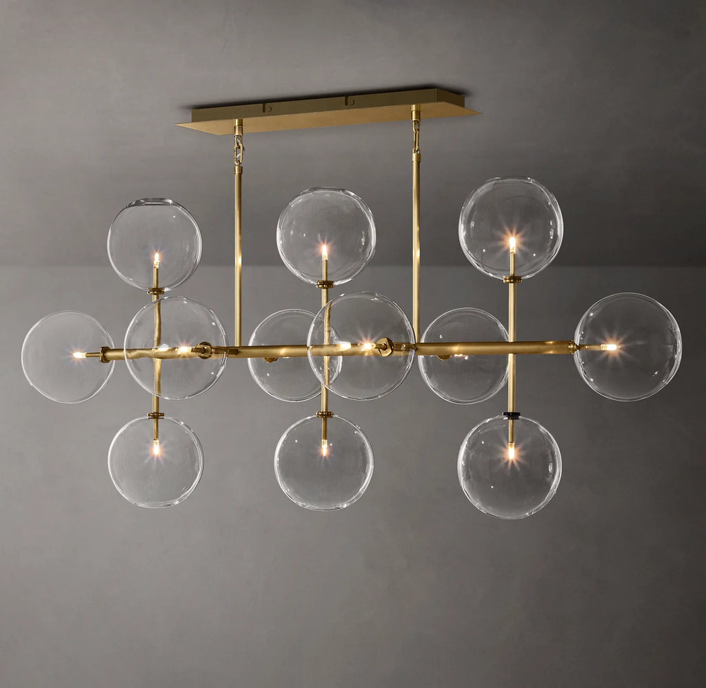 58 Inch Linear Sputnik Globe Glass Chandelier - Mobile