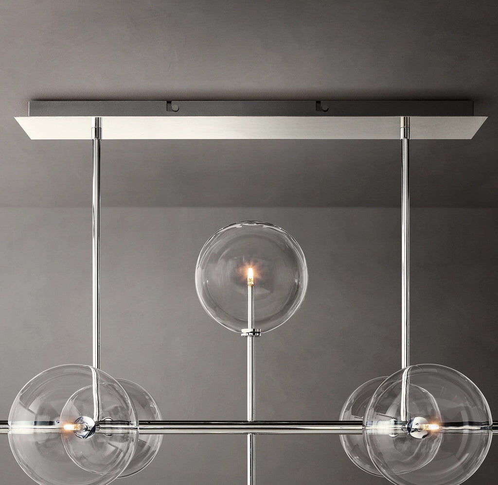 72 Inch Linear Sputnik Globe Glass Chandelier - Mobile