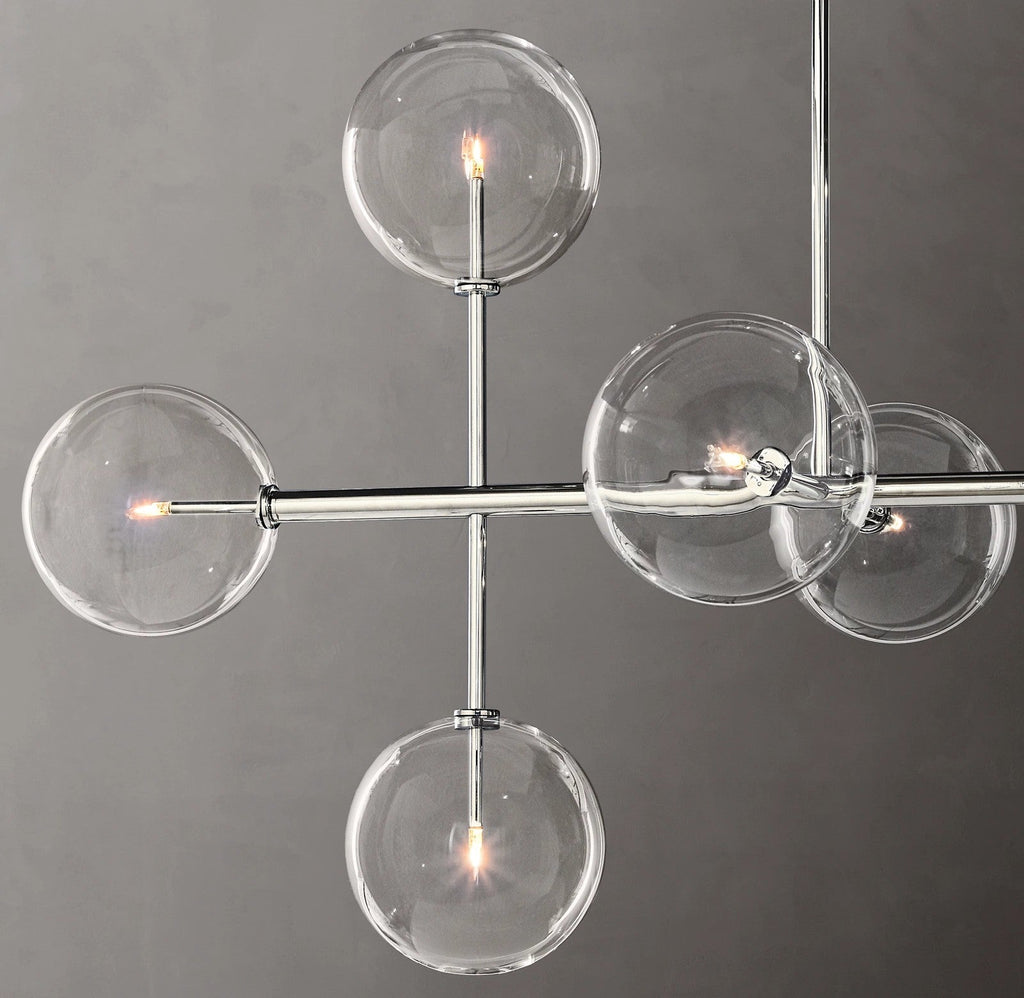 72 Inch Linear Sputnik Globe Glass Chandelier - Mobile