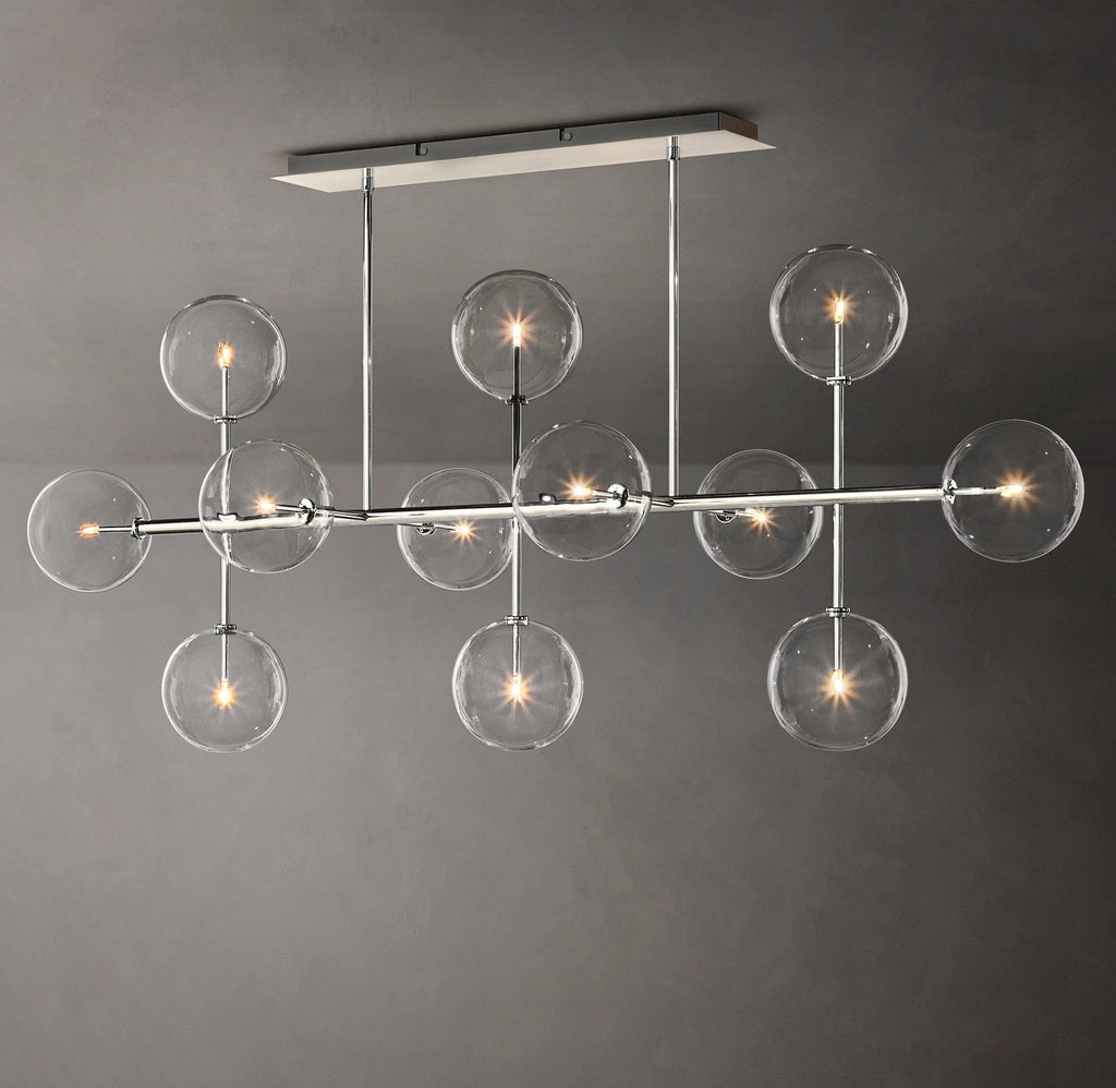 72 Inch Linear Sputnik Globe Glass Chandelier - Mobile