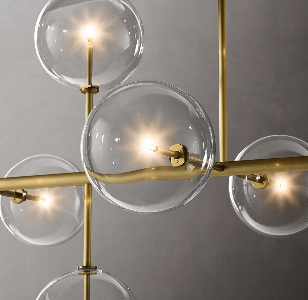 72 Inch Linear Sputnik Globe Glass Chandelier - Mobile