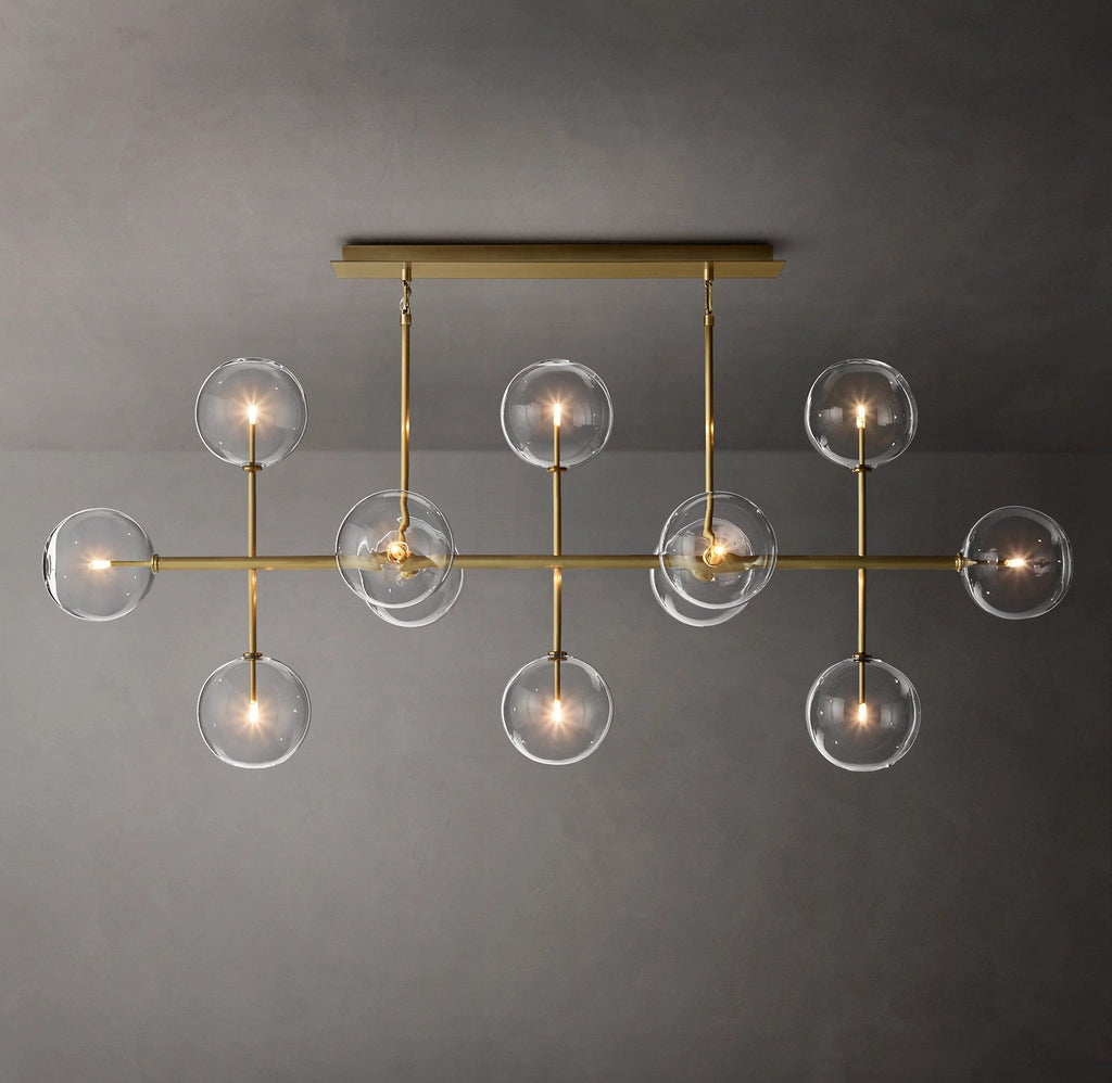 72 Inch Linear Sputnik Globe Glass Chandelier - Mobile