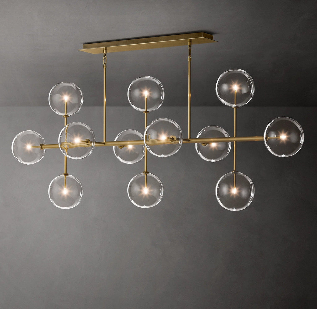 72 Inch Linear Sputnik Globe Glass Chandelier - Mobile