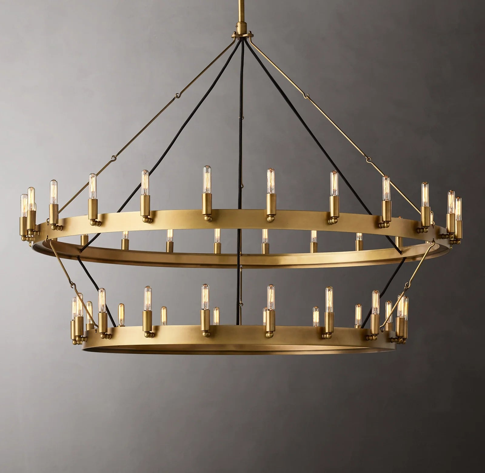 50 Inch Vintage Filament Tubular Candle Tiered Chandelier - Camino