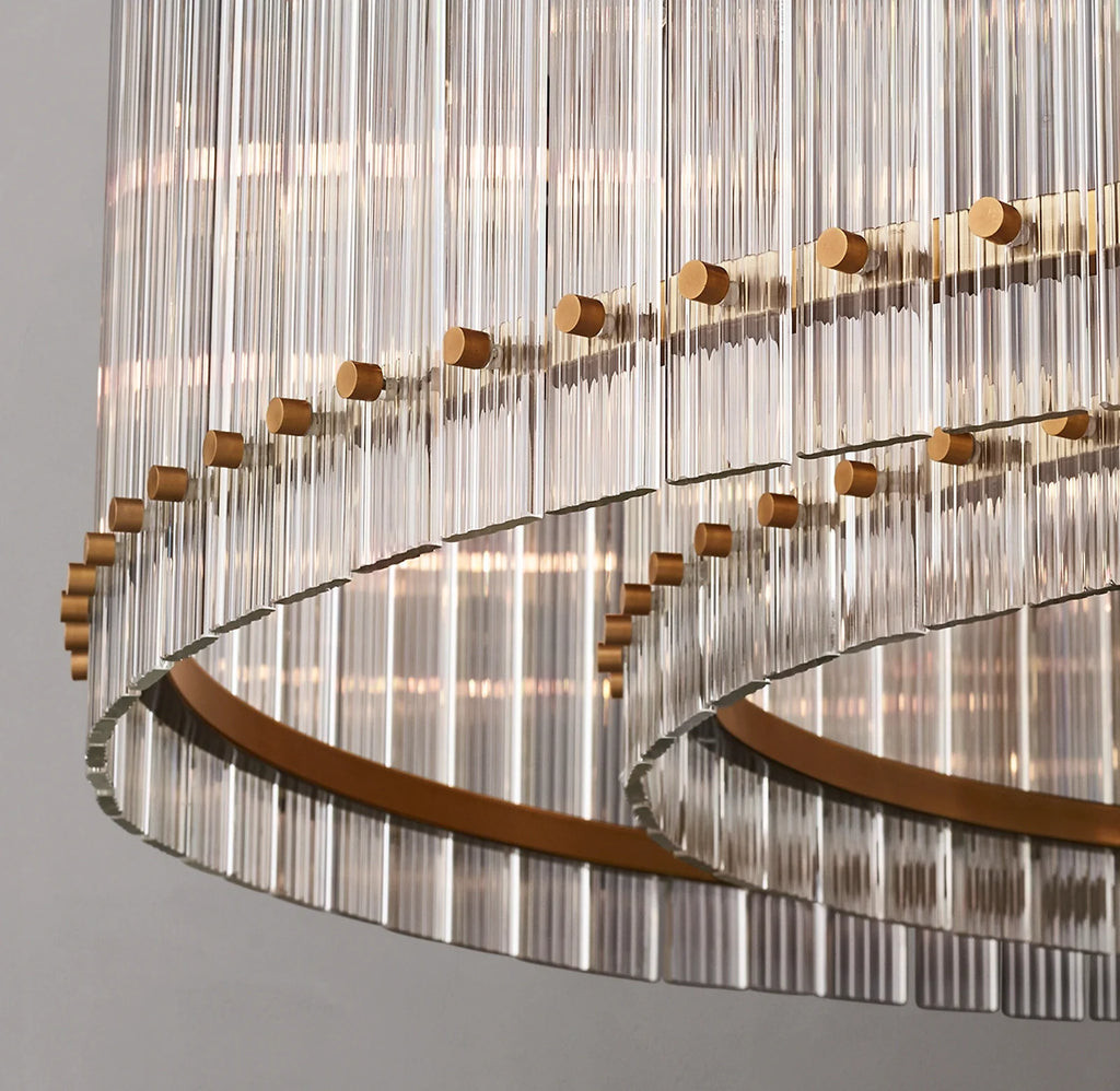 48 Inch Ribbed Glass Round Chandelier - San Marco