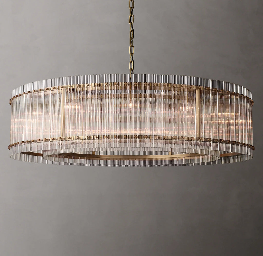 60 Inch Ribbed Glass Round Chandelier - San Marco