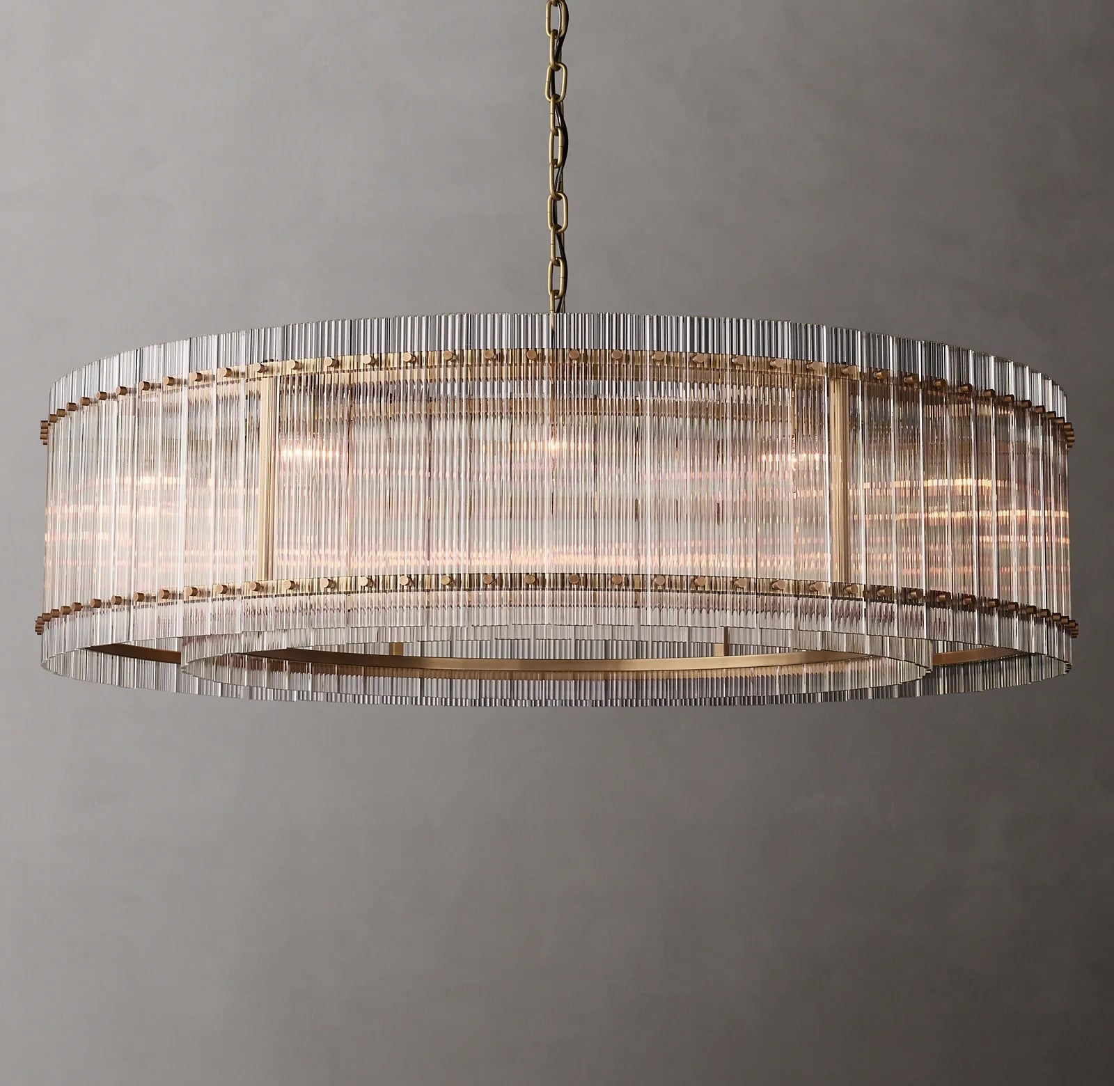 60 Inch Ribbed Glass Round Chandelier - San Marco