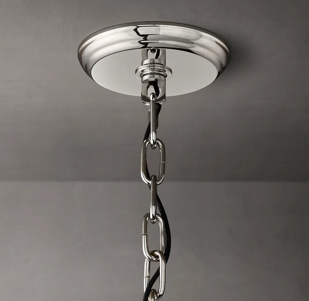 48 Inch Ribbed Glass Round Chandelier - San Marco