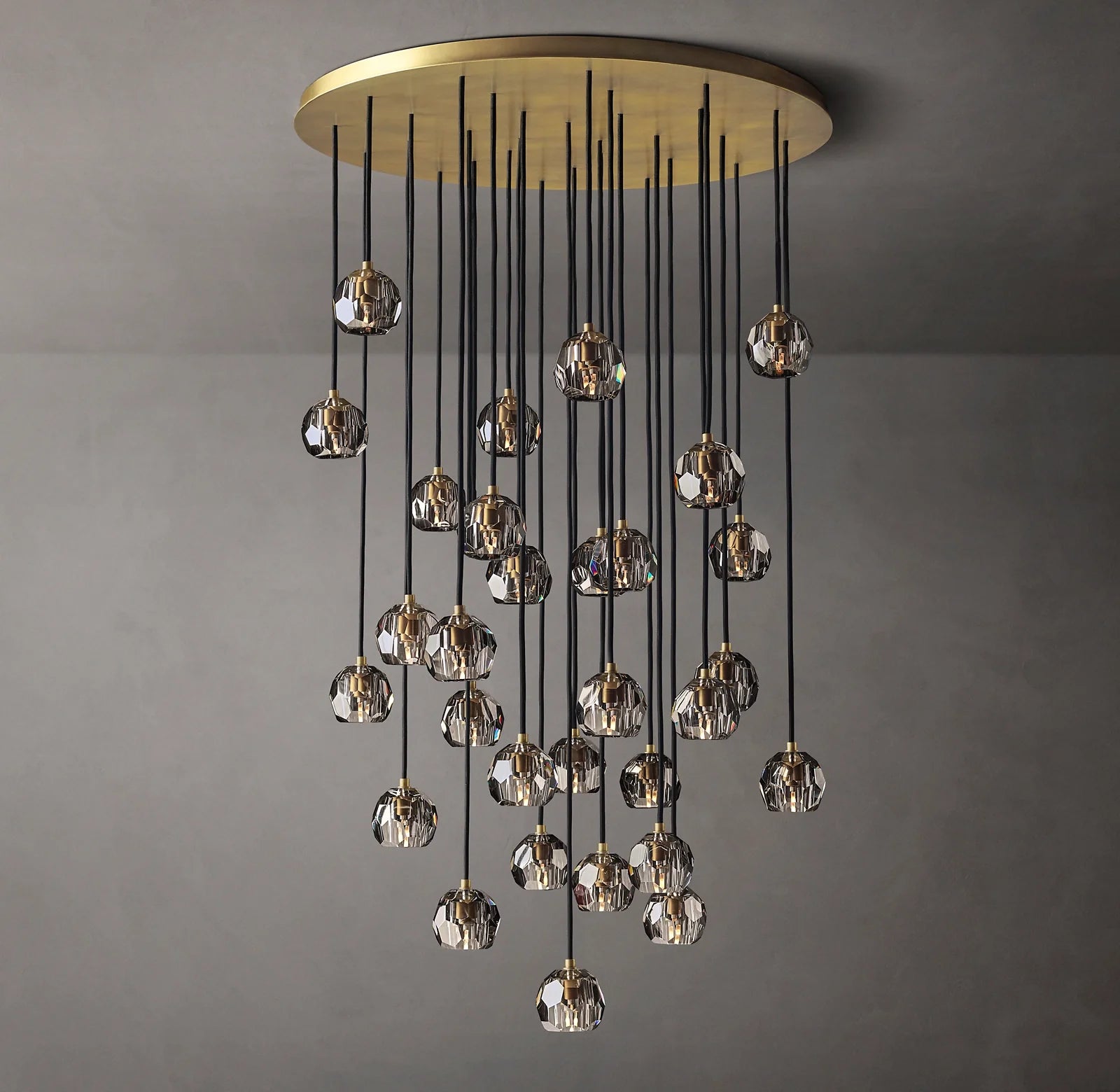 40 Inch Smoked Crystal Cluster Chandelier – Boule