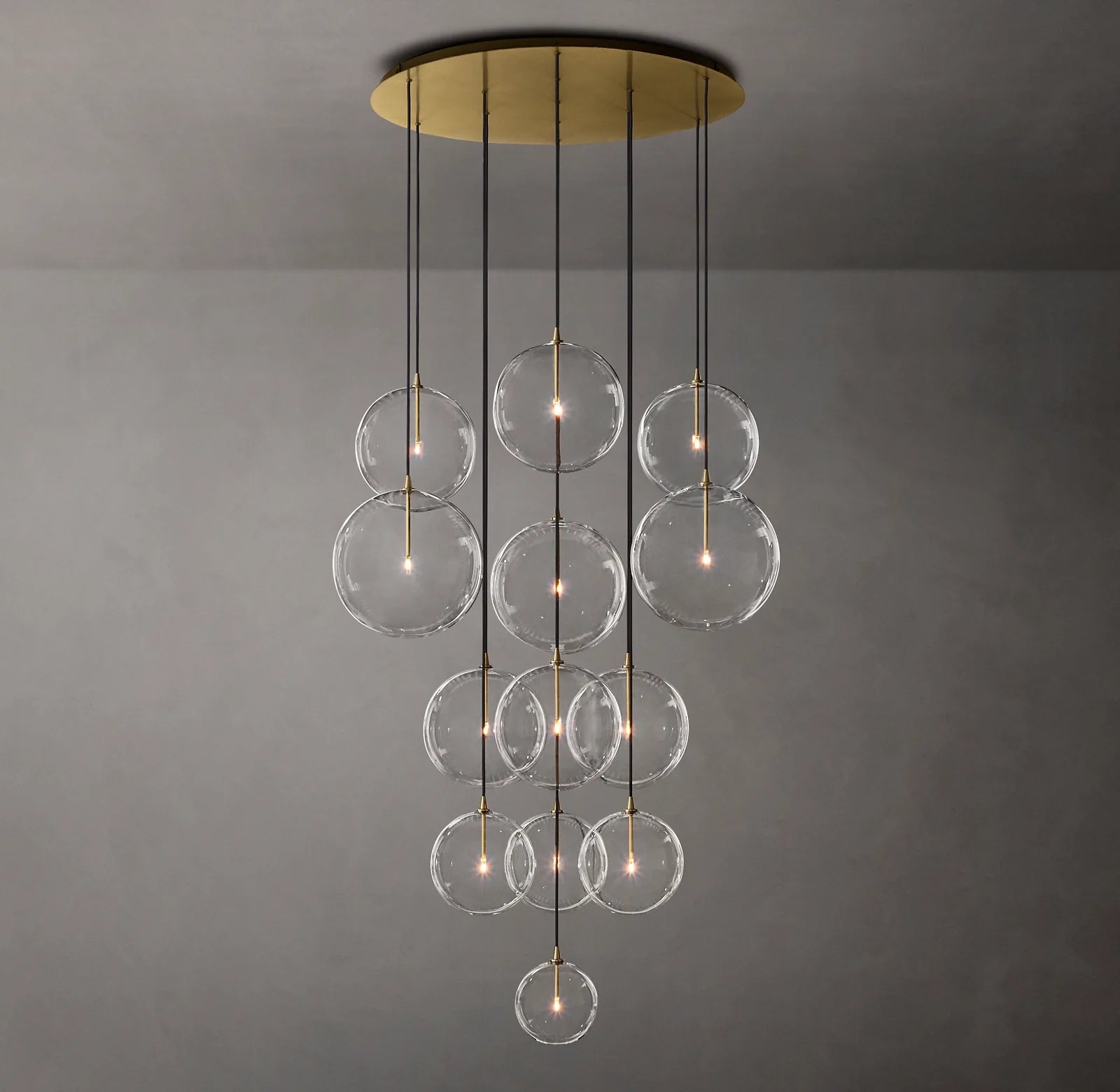 44 Inch Blown Glass Globe Cluster Chandelier - Mobile