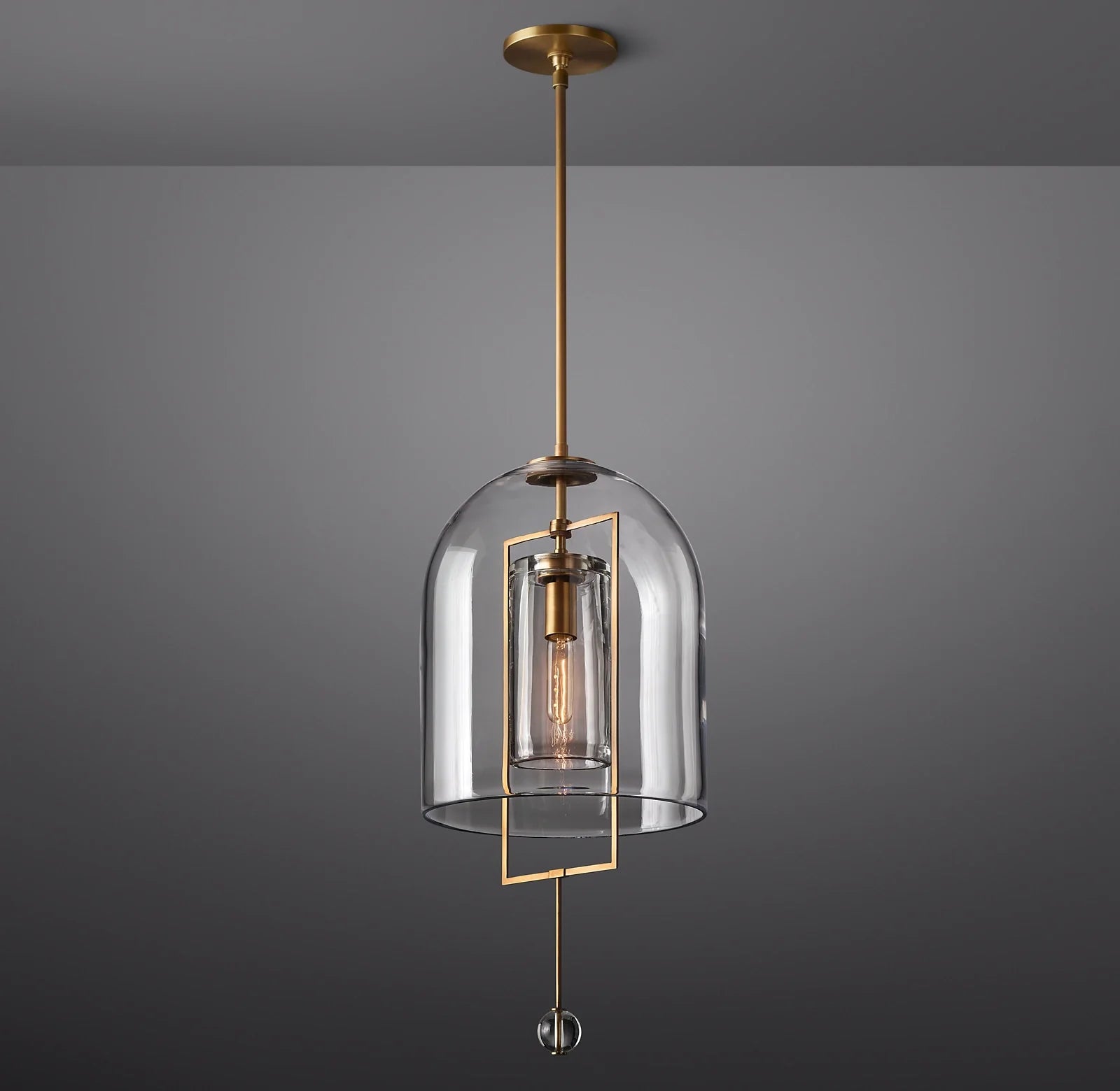 13 Inch Bell Glass Pendant Light - Fulcrum