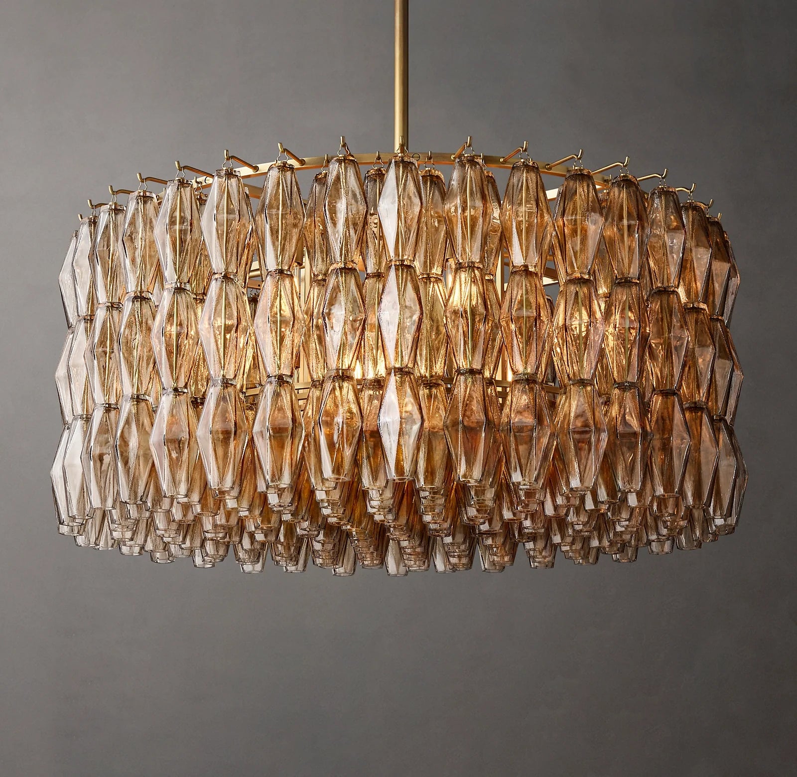 36 Inch Smoked Murano Glass Round Chandelier - Chiara