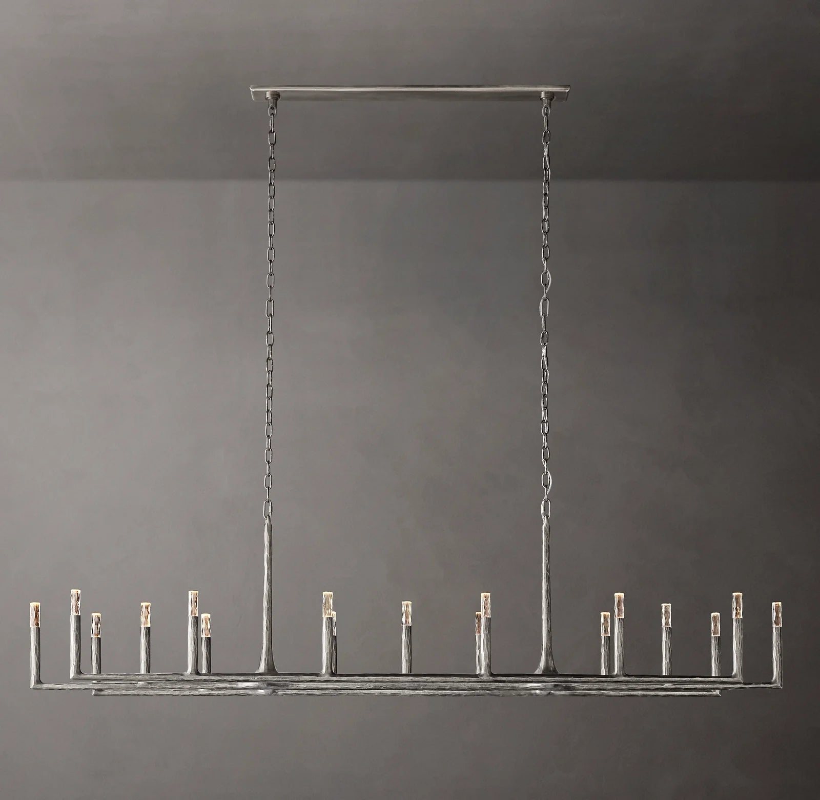 96 Inch Forged Candlestick Linear Chandelier - Thaddeus