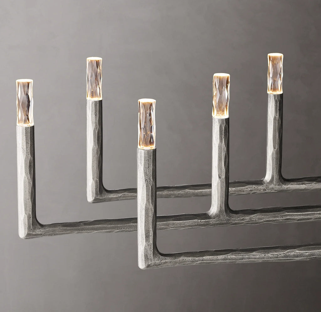 96 Inch Forged Candlestick Linear Chandelier - Thaddeus