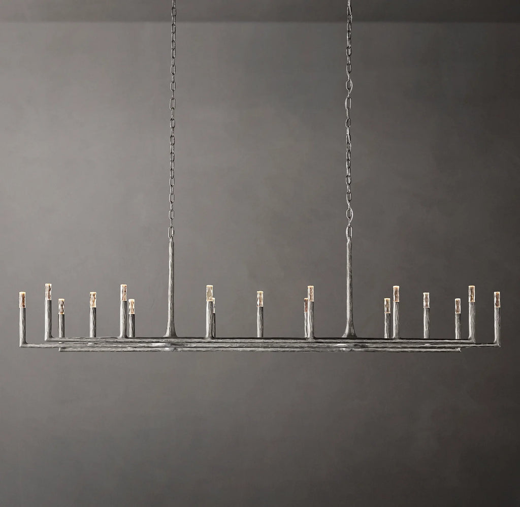 96 Inch Forged Candlestick Linear Chandelier - Thaddeus