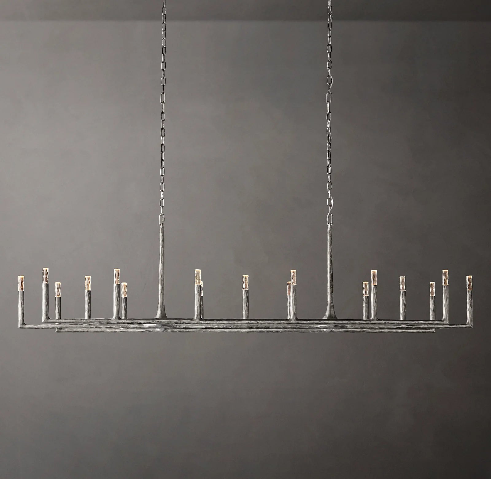 96 Inch Forged Candlestick Linear Chandelier - Thaddeus