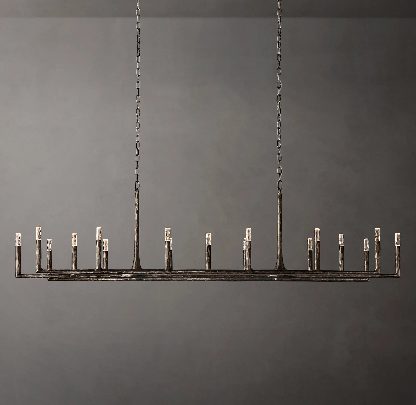 96 Inch Forged Candlestick Linear Chandelier - Thaddeus