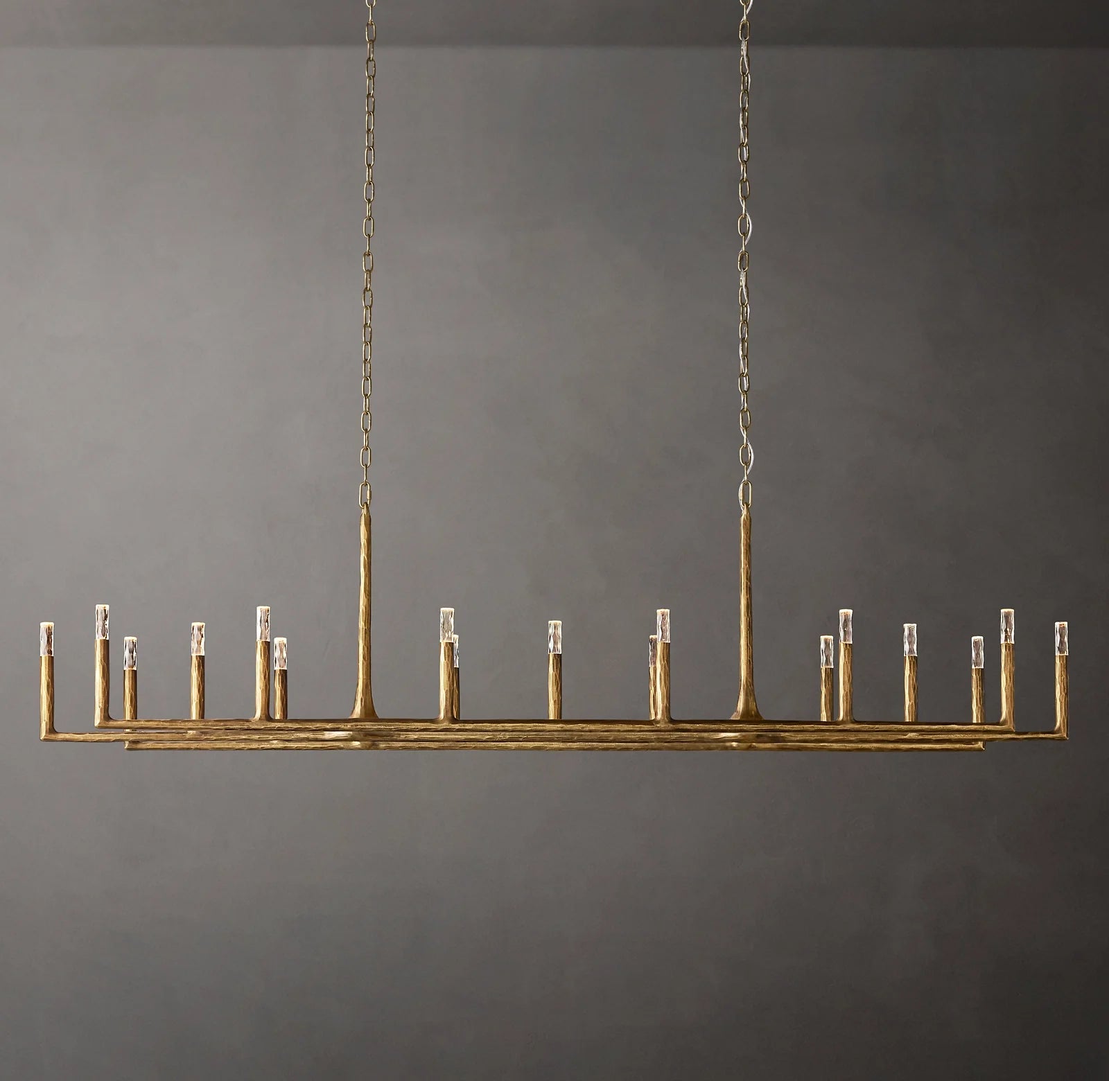 96 Inch Forged Candlestick Linear Chandelier - Thaddeus