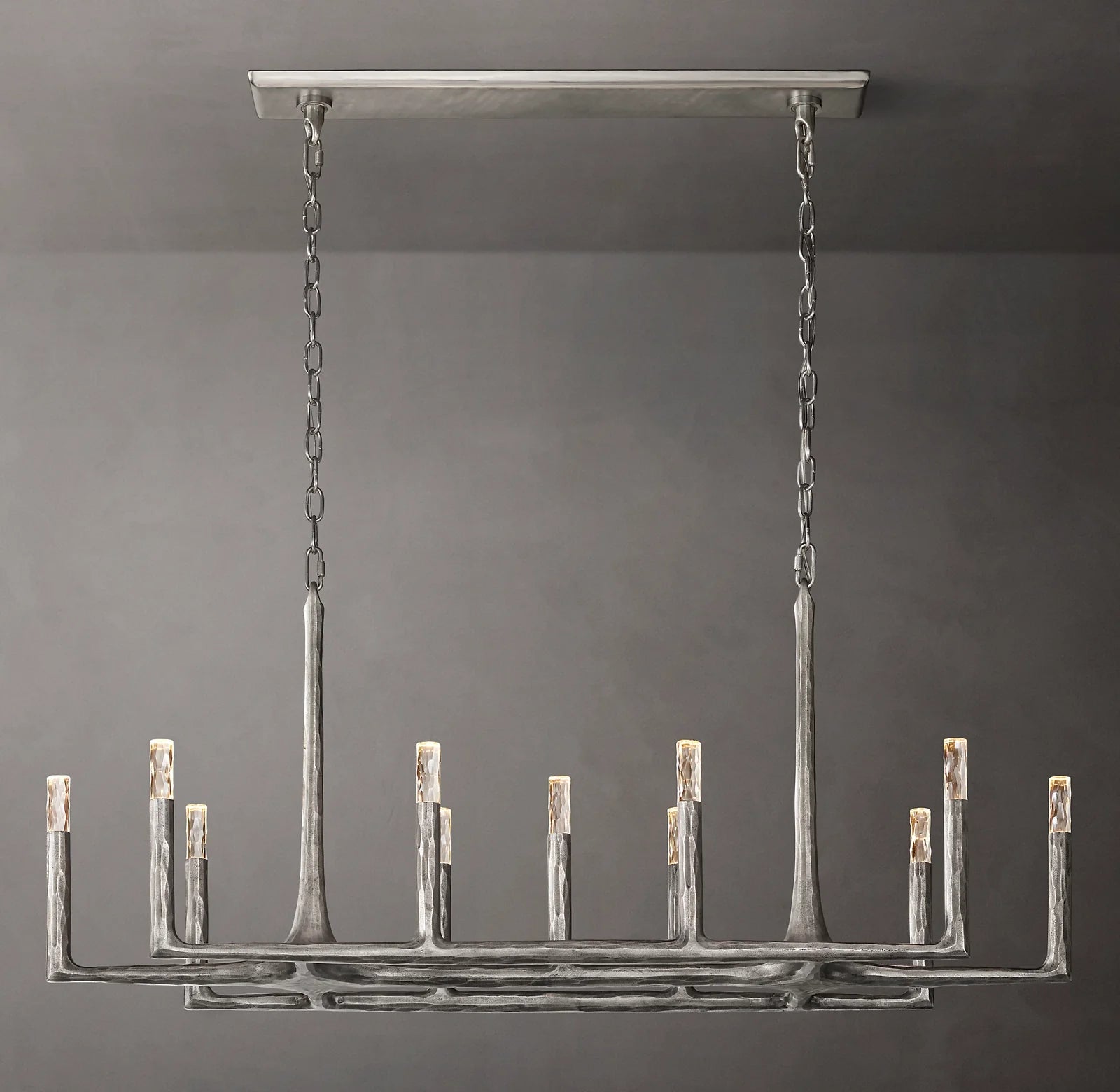 54 Inch Forged Candlestick Linear Chandelier - Thaddeus