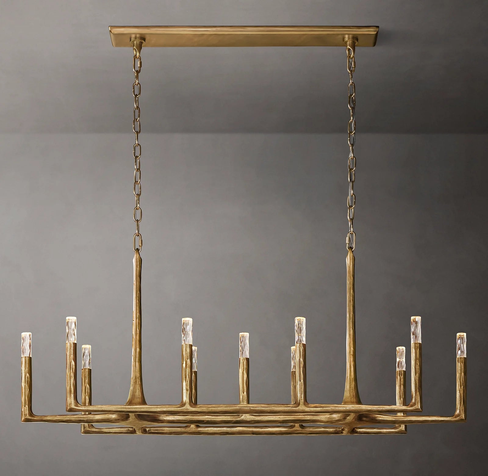 54 Inch Forged Candlestick Linear Chandelier - Thaddeus