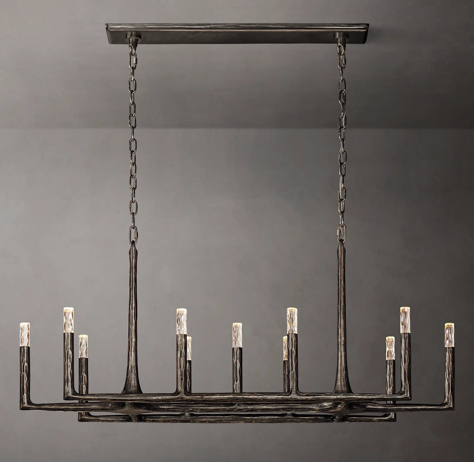 54 Inch Forged Candlestick Linear Chandelier - Thaddeus