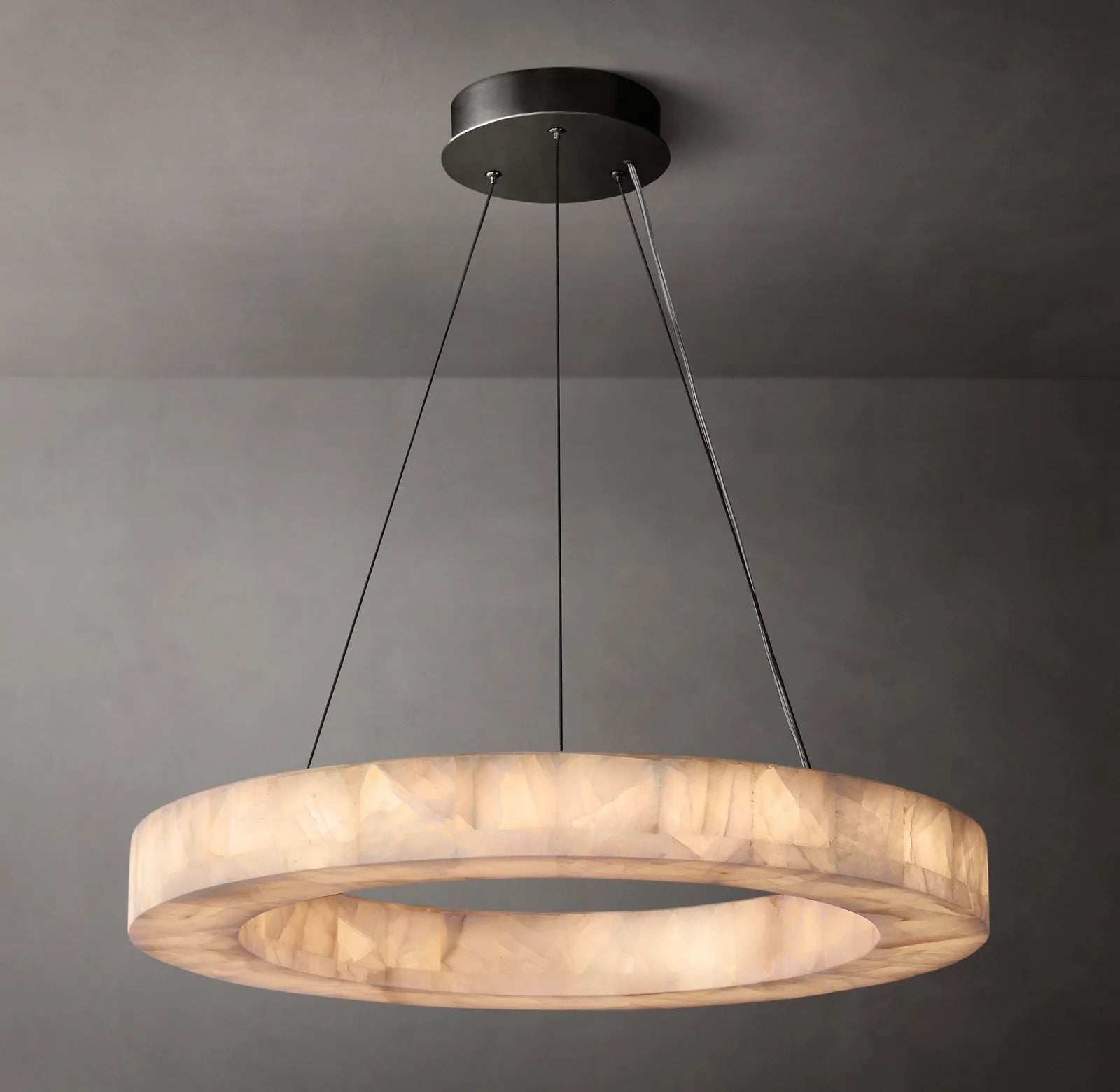 31 Inch Lueur Round Alabaster Chandelier - Rivage