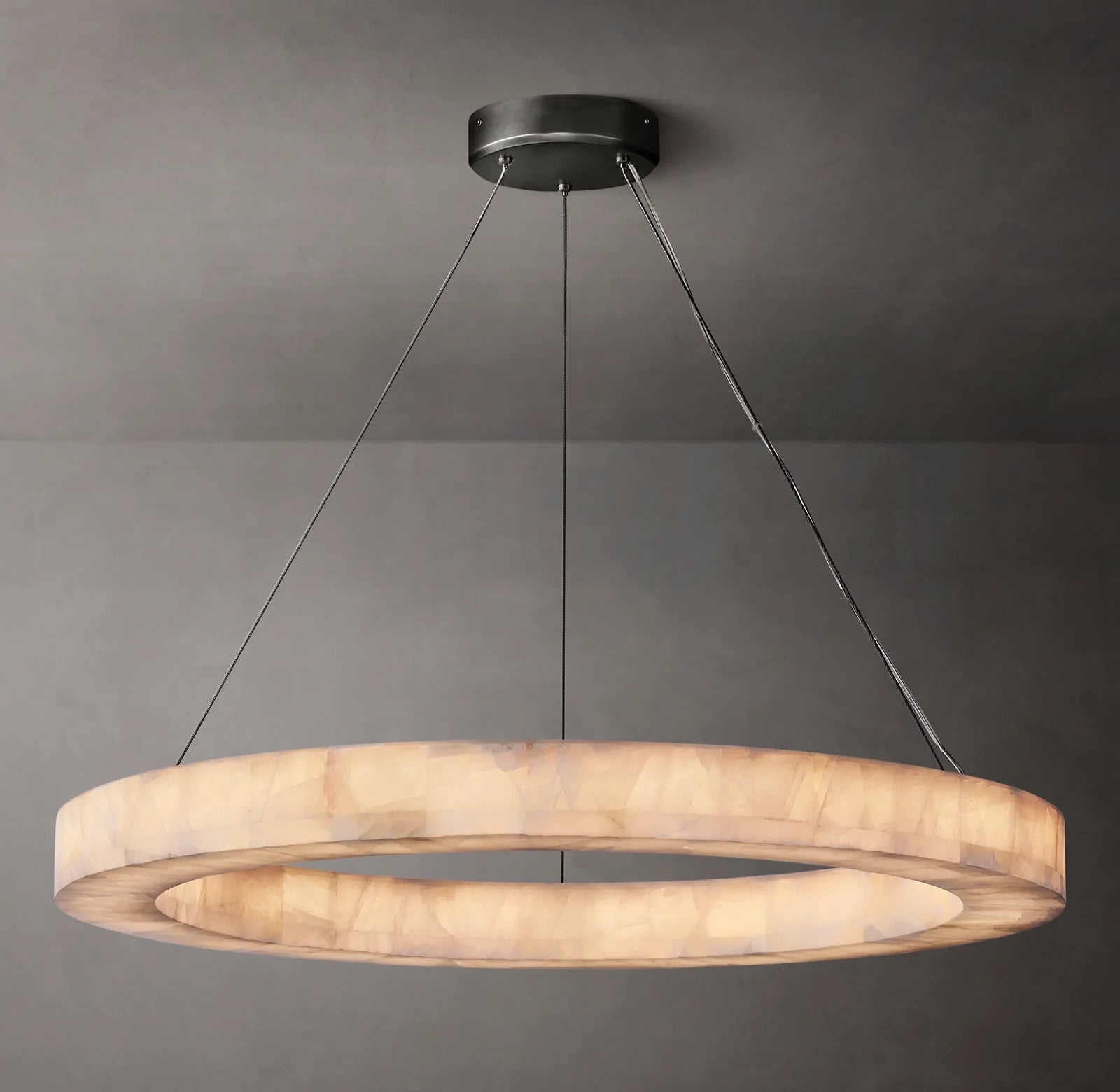40 Inch Lueur Round Alabaster Chandelier - Rivage