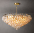 36 Inch Clear Murano Glass Tiered Chandelier - Chiara
