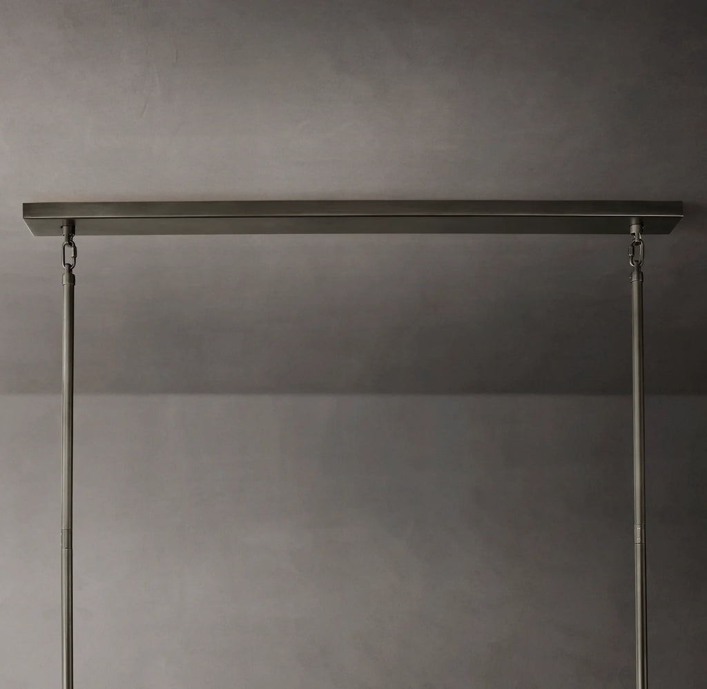 74 Inch Smoked Murano Glass Tiered Rectangular Chandelier - Chiara