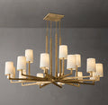 60 Inch Hammered Metal Arm Shaded Chandelier – Wright