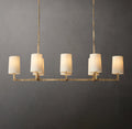 54 Inch Shaded Hammered Metal Linear Chandelier – Wright