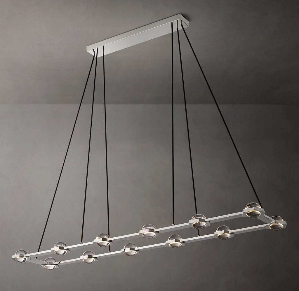 72 Inch Globe Crystal Rectangular Chandelier - Eclatant