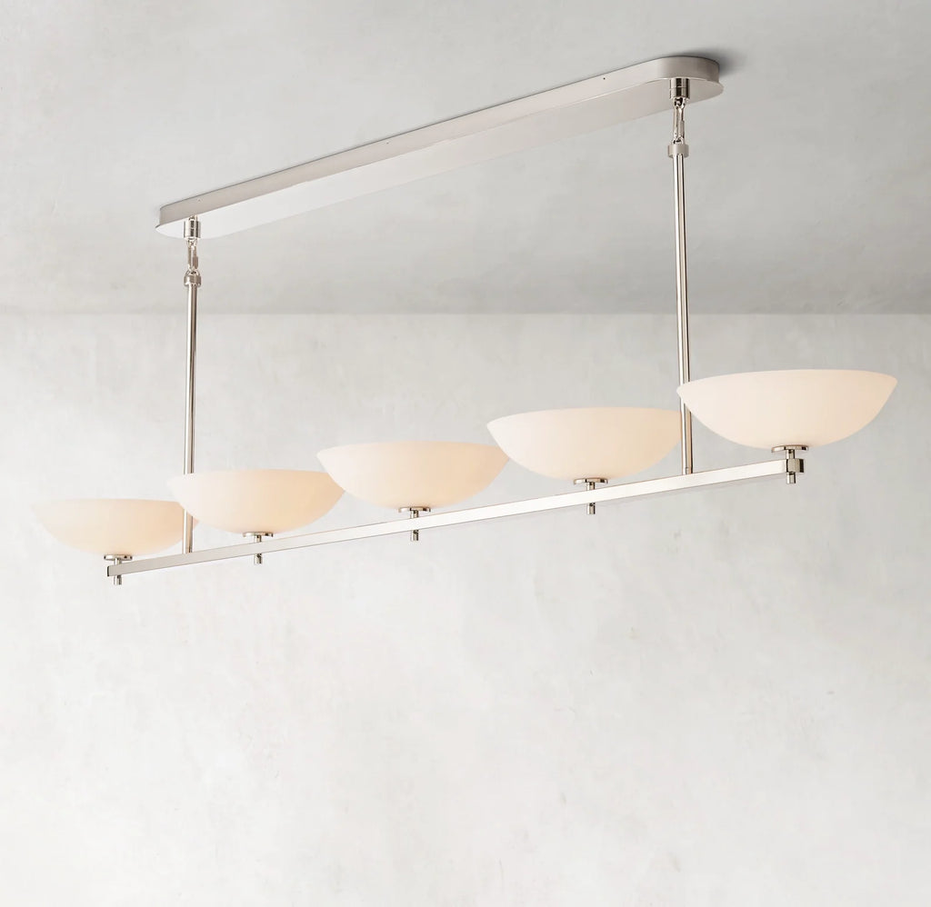 76 Inch Porcelain Bowl Linear Chandelier - Vernet